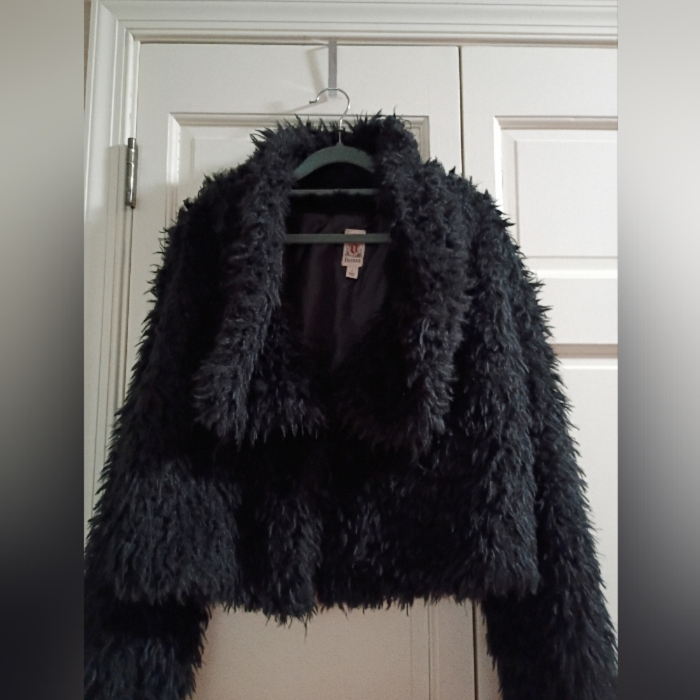 Decree Black Teddy Jacket.Pit To Pit 20" - Picture 2 of 8